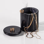 Black Marble Storage Canister, Cylinder 3 inch Diam x 3.5 Inch Ht Marble Jar with Lid, Natural Premium Bathroom Organizer for Cotton Balls, Jewery, Bath Salt, Q tip Holder for Powders, Countertop - Image 7