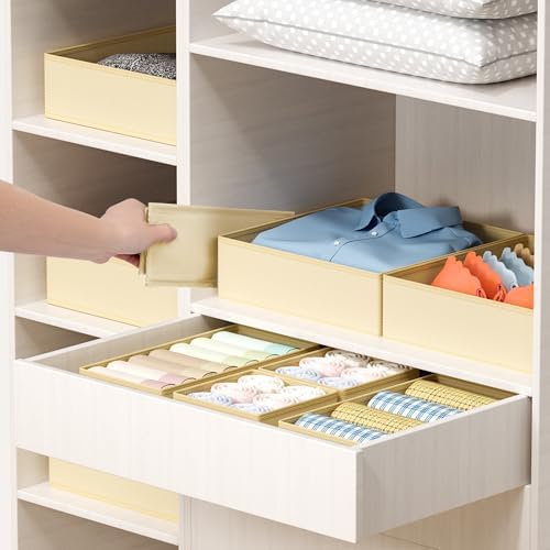 DIMJ Drawer Organizer Clothes - 16 Pack Baby Dresser Organizer for Nursery, Foldable Drawer Organizer Bins for Closet Bedroom Organization, Fabric Clothes Storage Dividers for Underwears, Socks, Bras - Image 7