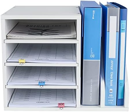 PAG-Mass Wood Desktop File Holder Organizer Mail Sorter for File Folders, Mails, Envelopes, Mailing Supplies or Magazines, White - Image 2