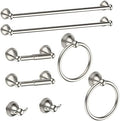 8Pcs Brushed Nickel Bathroom Accessories Set Towel Racks for Bathroom by Newfun