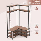 GIANTEX Corner Coat Rack, L-Shaped Hall Tree with Bench and Shoe Storage - Image 5