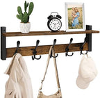 Homode Wall Mount Coat Rack with Shelf and 5 Tri Hooks by Homode