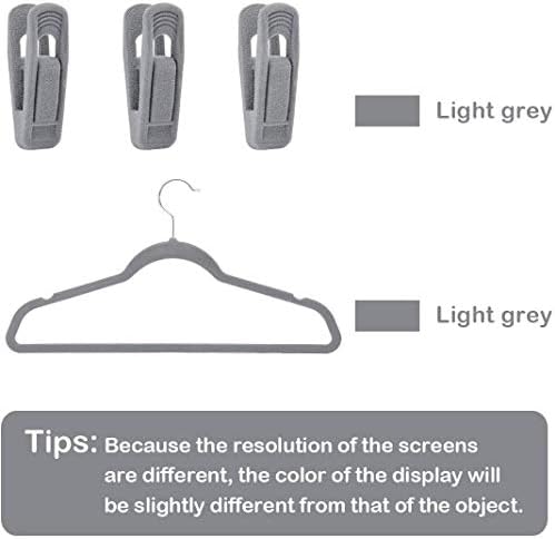 Velvet Hangers Clips, Pants Hangers Velvet Clips(60pc, Grey) - Image 2