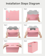 Oterri Portable Collapsible Cardboard File Box with Handle for Letter-Size - Image 5