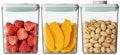 Airtight Food Storage with One-Touch Lid, (3 × 1.27 QT / 1.2 L) Stackable Durable PET for Sugar, Grains, Coffee Beans, and Baking Pantry Organization by EQI