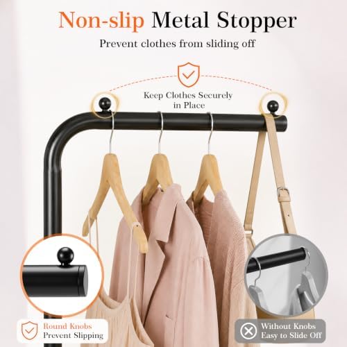 L-shaped Clothes Rack 64-inch Metal Clothing Stand Heavy-Duty Coat Rack - Image 6
