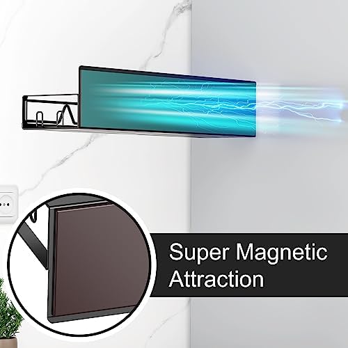 16.9 Inch Large Capacity Magnetic Spice Rack for Refrigerator Black, 2 Pack - Image 5