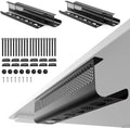 KHAMAL Cable Management Under Desk 52PCS - Cable Management Tray Kit Ventilated Hexagonal Design with Cable Clips, Wire Ties, Cord Holder & Screws for Office, Home - 4 Black Sets by Unknown