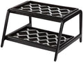 Anji Mountain Heavy Duty Waterproof Wooden Shoe Storage Mat Organizer/Boot Storage Tray Multi Use for Entryway with Coir, Black and Ivory Diamond Insert, 2 Tier, Fits 4 Pair (26.5" Wide) by AnjiMountain