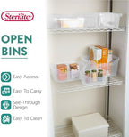 Sterilite 5.25x9.5x13 In Medium Polished Open Scoop Front Storage Bin w/ Comfortable Carry Through Handles for Household Organization, Clear (32 Pack) - Image 2