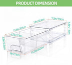 Small Stackable Clear Acrylic Storage Drawers(6 Pack) with Handles,Plastic Organizer Bins for Fridge Bathroom Kitchen Cabinet Pantry Coffee bar Undersink Office Closet Storage Bins - Image 3