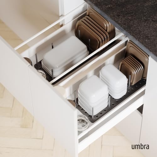 Peggy Kitchen Drawer Cupboard Organizer Tray - Adjustable Storage System For Food Containers, Cookware, Serveware, Utensils and More, Grey - Image 3