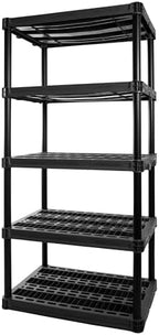 Plano 5-Shelf Extra Heavy Duty Plastic Storage Shelves, 72.5” x 36” x 24”, 1000lb Capacity, Pantry, Office, Closet and Garage Shelves, Easy to Assemble, Durable Plastic Shelving Unit by PLANO%C2%AEOutdoors