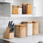 ComSaf Glass Storage Jars with Bamboo Lids 4.6 Qt 2 Pack Large Wide Mouth - Image 6