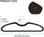 50 Pack Velvet Hangers, Short Neck Non Slip Slim Hangers with 360° Swivel Hook, Space Saving Clothes Hangers for Shirts, Dresses, Sweaters, Black - Image 2