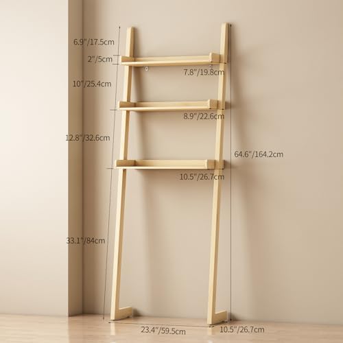 3-Tier Bathroom Over Toilet Storage for Small Space (Natural) - Image 2