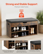VEVOR Shoe Storage Bench with Padded Cushion, Entryway Bench with Hidden Storage, Holds up to 300 lbs, 31.7 x 12.0 x 17.5 Inches, for Entryway, Hallway, Living Room, Bedroom - Image 4