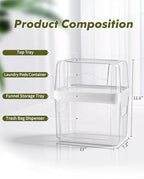 iCASA Trash Bag Dispenser Dishwasher Pods Container Under Sink Organizer - Image 3