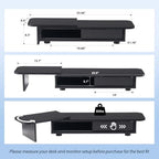 Artswish Dual Monitor Stand with Power Outlet, Black Desk Monitor Riser - Image 2