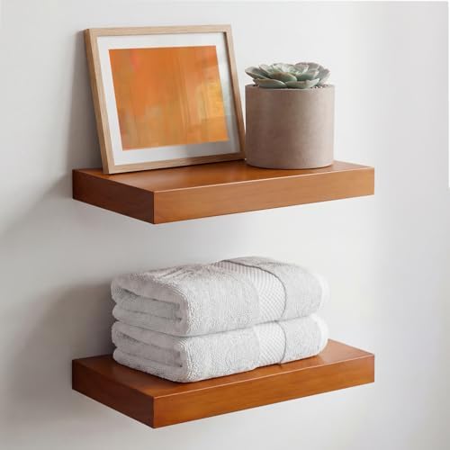 Homeforia 12 Inch Floating Shelves, High-End Solid Pine Wood, Set of 2 by Homeforia