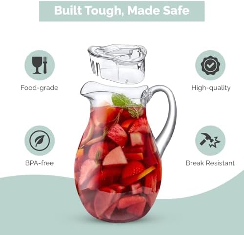 Plastic Water Pitcher (2-Pack Clear) - Image 2