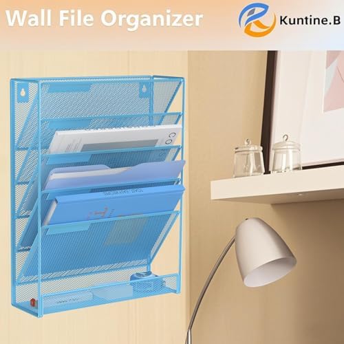 Kuntine.B Wall File Organizer Office Hanging Magazine Holder Wall File Organizer for Office Home - Image 6