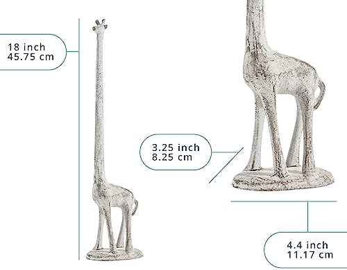 Comfify Antique White Giraffe Paper Towel & Toilet Paper Stand – 18.9" - Image 3