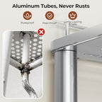 Orimade Rustproof 3 Tier Floor Standing Corner Shower Caddy Organizer with Toothbrush Holder, Large Spacing Floor Shower Shelf Rack Storage Stands with Hooks for Bathroom Kitchen, Silver - Image 3