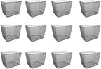 YBM HOME Household Wire Mesh Metal Steel Storage Basket Organizer, Open Bin Shelf Organizer for Kitchen, Cabinet, Pantry, Fruit and Vegetables (12-Pack, 15x12x11.5) 2268s-12 by YBMHome