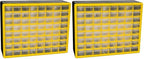 Akro-Mils 64-Drawer Plastic Drawer Storage Cabinet for Garage Organization, Bead Organizer, Building Bricks Storage, Teacher Toolbox, Makeup Organizer, 20-Inch W x 6-Inch D x 16-Inch H, 10164 Yellow by Akro-Mils