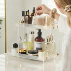 FFK Bathroom Organizer Countertop, 2 Tier Bathroom Counter Organizer Kitchen Spice Rack Cosmetic Organizer,Countertop Storage for Bathroom, Kitchen, Living Room, Bedroom, Dressing Table - Image 4