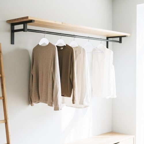 Wooden Clothes Hangers with Pants Bars, White, 96-Pack - Image 6