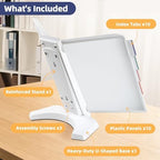 10-Pocket Expandable Desk Reference Organizer with Heavy-Duty Stable Base, Desktop Display System for Desk or Wall Mount, 10 Double-Sided Panels & 10 Index Tabs for A4/Letter Size, White - Image 3