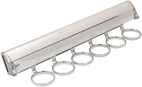 TAG Hardware Premium 6 Hook 13 7/8 Inch Long Full Extension Pullout Closet Wardrobe Scarf Rack (Polished Chrome) by HardwareforHomeBusiness