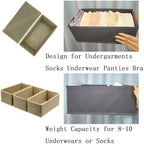 Bructhun Sock Drawer Organizer 9 Pack - Collapsible Fabric Storage Bins for Underwear Divider, Small Closet Organizers with 9 Compartments, Khaki - Image 6