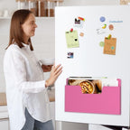 MFTEK Magnetic File Holder 6 Pockets Paper Holder, Hanging File Organizer Horizontal Magnetic Mail Letter Folder Office Supplies Storage for Cabinets, Whiteboard, Refrigerator (Light Color) - Image 2