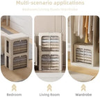 FHSQX 2 Pack Clothes Storage Bins with Metal Frame Beige, 15.7x11.8x9.8 Inch - Image 3