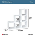 ClosetMaid Cubeicals 3-2-1 Cube Storage Shelf Organizer Bookshelf, 3 Tier, Steps, Corner Unit, Easy Assembly, Wood, White Finish - Image 3