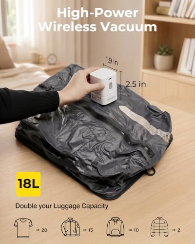 MOVOCA Vacuum Bags for Travel with Pump, 2-Pack(1 * 24L+1 * 18L) Compression Packing Cubes for Carry-On Suitcase & Backpack, Reusable IP67 Waterproof Space Saver Vacuum Seal Bags for Clothing Travel - Image 4