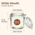 ComSaf 17 oz Overnight Oats Containers with Lids 6 Pack Wide Mouth - Image 2