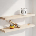 Homeforia 24 Inch DIY Floating Shelves, High-End Solid Pine Wood, Set of 3 by Homeforia
