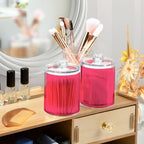 4 Pack Qtip Holder Dispenser with Lids,Magenta Storage Containers,Bathroom Canisters Organizer for Cotton Ball,Cotton Swab,Cotton Round Pads,Floss 21214716 - Image 5
