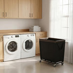 StorageWorks Laundry Hamper with Wheels, 310L Large Black Basket Cart - Image 5