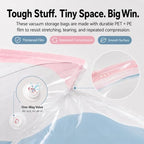 No Pump Vacuum Storage Bags for Bedding 3D Compression Jumbo Press and Seal for Clothes and Blankets Large Capacity Thickened Stereoscopic Saving Space 2026 New 3pc (Large) - Image 3