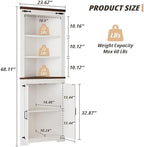 IRONCK 68'' Tall Corner Storage Cabinet with Doors and Shelves - Image 2