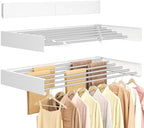 SONGMICS Clothes Drying Rack, Wall-Mounted, Foldable, with Storage Shelf by SONGMICS