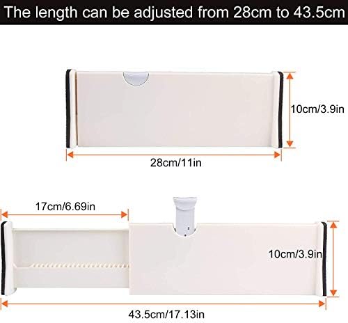 Drawer Dividers Set of 4, Adjustable 11"-17.3" Drawer Organizers, Expandable Dresser Drawer Separators Organizer Dividers for clothes, Kitchen, Drawer, Bathroom, Bedroom, Office - Image 4