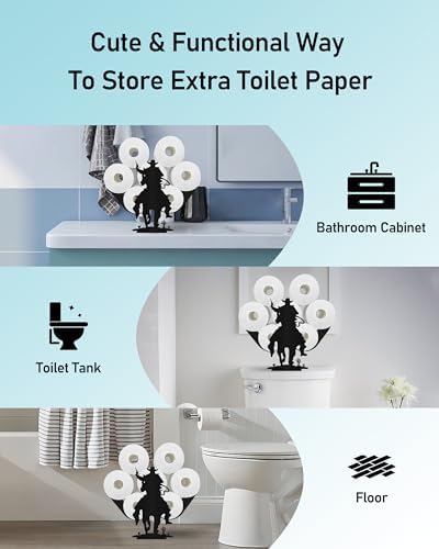 Cowboy Toilet Paper Holder Stand, Decorative Toilet Paper Storage - Image 5