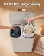 SONGMICS Laundry Hamper with Lid, 160L Double Laundry Basket, Steel Frame - Image 3