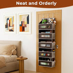 2 Pack 5 Tier Over the Door Organizer for Bathroom, Bedroom, Pantry, Brown - Image 5